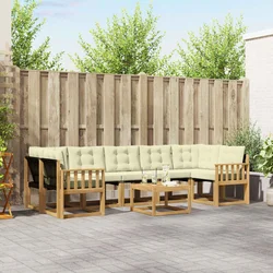 Set vanjskih sofa 8 pcs Čvrsto drvo akacije i Textilene