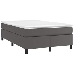 Vidaxl Box spring postelja z vzmetnico siva 120x190 cm umetno usnje