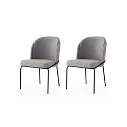 Hanah Home Set trpezarijskih stolica Dore 175 V2, 2 komada, Sivi