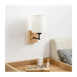 Brilagi - Zidna lampa NUBILA WOOD 1xE27/25W/230V hrast/crna/krem
