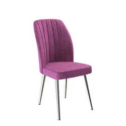 Hanah Home set trpezarijskih stolica Platinum 4 kom, ljubičasta tkanina Jerry, hromirane metalne noge