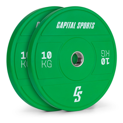 Capital Sports Nipton 2021, disk uteg, bumper plate, 2 x 10 kg, O 54 mm, tvrda guma