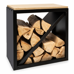 Blumfeldt Firebowl Kindlewood S Rust, stalak za drvo, klupa, 57 × 56 × 36 cm, bambus, cink