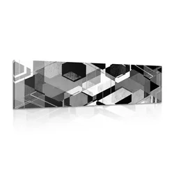 Slika abstraktna geometrija v črnobeli izvedbi - 150x50