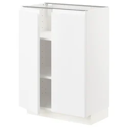 METOD Podni element s policama/2 vrata, bela/Voxtorp matirano bela, 60x37 cm