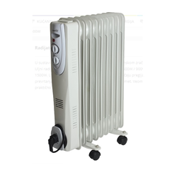 Uljni radijator sa 9 rebara, 1500 W