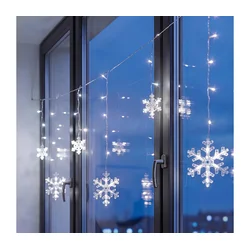 BRILAGI - LED Božićna zavesa 77xLED/3xAA/USB 3,8m pahuljice hladno bela
