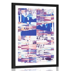 Plakat s paspartujem geometrijski vzorci - 60x90 silver