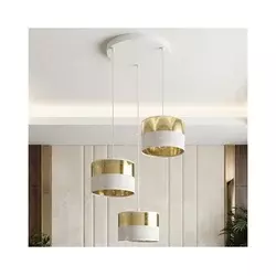 Luster na sajli LUX 3xE27/15W/230V bela/zlatna
