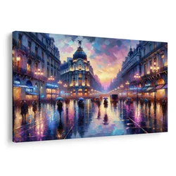 Slika slikarski pogled na večerni Pariz - 60x40