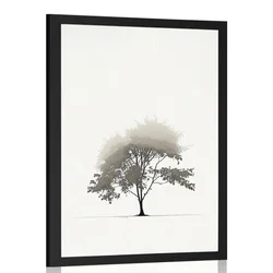 Plakat minimalistično listnato drevo - 60x90 white