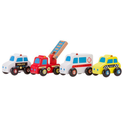 New Classic Toys Set lesenih mini vozil - 4 kosi