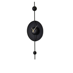 WALLXPERT APS138LSS Dekorativni metalni zidni sat, Crni