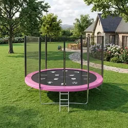 Pink trambolina 244cm Magic Moow sa zaštitnom mrežom i merdevinama ( QD244-PNK )
