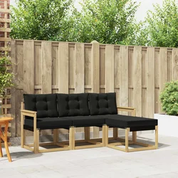 Set vanjskih sofa s jastukom 4 pcs Bijela i crna