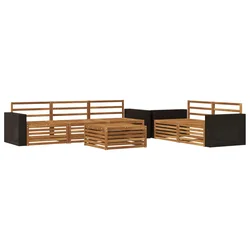 Set vanjskih sofa 6 pcs Prirodna Čvrsto drvo akacije