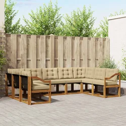 Set vanjskih sofa 9 kom. Prirodna i bež