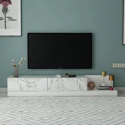 Hanah Home TV komoda Major, 180 cm, mermer Marmo / bela