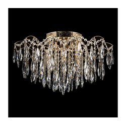 LED kristalni plafonski luster 6xE27/60W/230V + 6xLED/3W