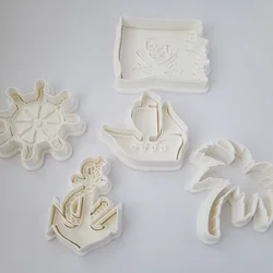 KREATIVNI SLATKIŠI Set gusarske modli za kolače, 5 komada, Beli