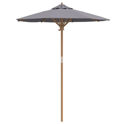 Vrtni suncobran Tamno siva O 180 x 230 cm bambus