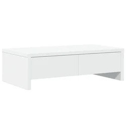 Stalak za monitor s ladicama bijeli 50 x 27 x 15 cm drveni