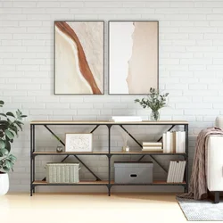 Konzolni stol boja hrasta sonome 160x30x75 cm od drva i željeza
