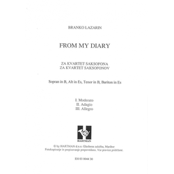 LAZARIN B.:FROM MY DIARY ZA KVARTET SAX NOTE ZA PIHALA