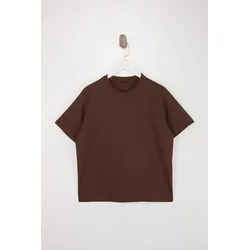 Trendyol Curve Ženska majica Tbbss25Bf00061, Braon