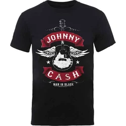Johnny Cash Winged Guitar Black L Majica