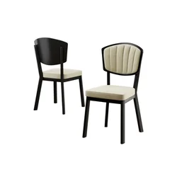 Hanah Home set trpezarijskih stolica Nape 6 kom, krem tkanina Babyface, crne metalne noge
