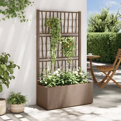 Vrtni saksija s rešetkom Smeđa 80 x 36 x 140 cm PP