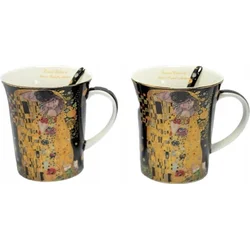 ELEGANTEN KOMPLET DVEH VELIKIH SKODELIC GUSTAV KLIMT KOT DARILO