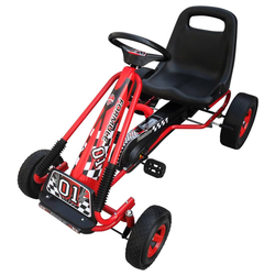 vidaXL Crveni Go kart s podesivim sjedalom pedalama