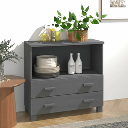 Komoda HAMAR tamnosiva 85 x 35 x 80 cm od masivne borovine
