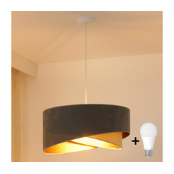 Brilagi - LED luster na sajli LYRA 1xE27/15W/230V siva/bež/zlatna