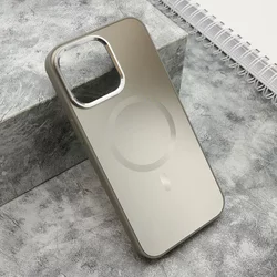 Maska COLOR METAL MagSafe za iPhone 15 Pro Max/ srebrna