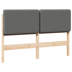 Vidaxl Tapecirano vzglavje z vzglavjem Rjava in svetlo siva 150 cm