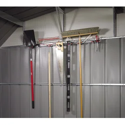 Tool rail set for a metal garden shed