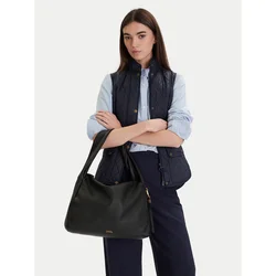 Ročna torba Tommy Hilfiger City Leather Hobo AW0AW18285 Črna