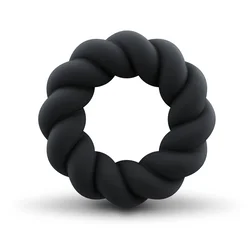 Rocks-Off Twist Non Vibrating Liquid Silicone Ring Black