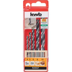 KWB CrV set burgija za drvo 4-10 5/1 | 4/5/6/8/10, dvostruka spirala