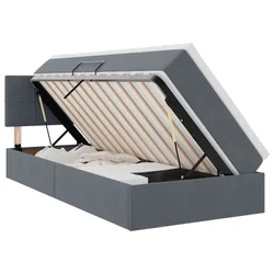 Krevet s od storage s madracem Tamno siva 90 x 190 cm Baršun