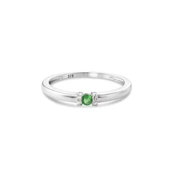DIAMANT LETERNEL Prstan Ring aus 375 Weißgold mit Diamant mit Smaragd srebrna