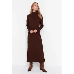 Trendyol Modest Ženska haljina Tctaw23Eb00001, Smeđa
