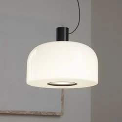 FLOS Bellhop Glass S2 obesek, čokoladno rjava, O 45 cm - Dnevna soba/jedilnica - bela, čokoladno rjava - Steklo