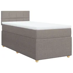 Vidaxl Box spring postelja z vzmetnico taupe 90x200 cm blago