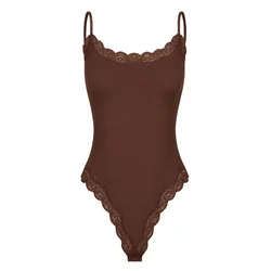 cfab Bodi Bodysuit String mit Lace rjava