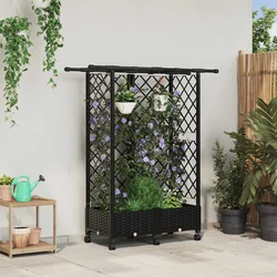Povišeni krevet s mrežom i krovom Crna 124 x 40 x 127 cm PP