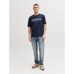 JACK & JONES Majica JJDevin Daytona  mornarska / bela